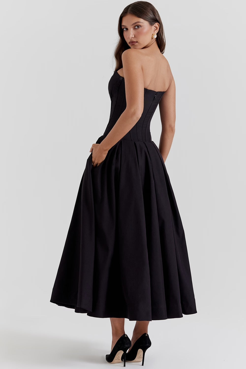 Pleated Midi Dress – Occasion Gown for Weddings & Events