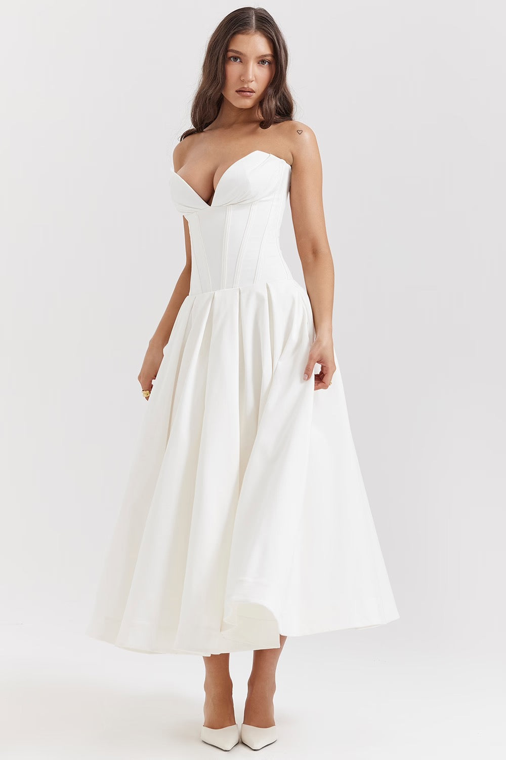 Pleated Midi Dress – Occasion Gown for Weddings & Events