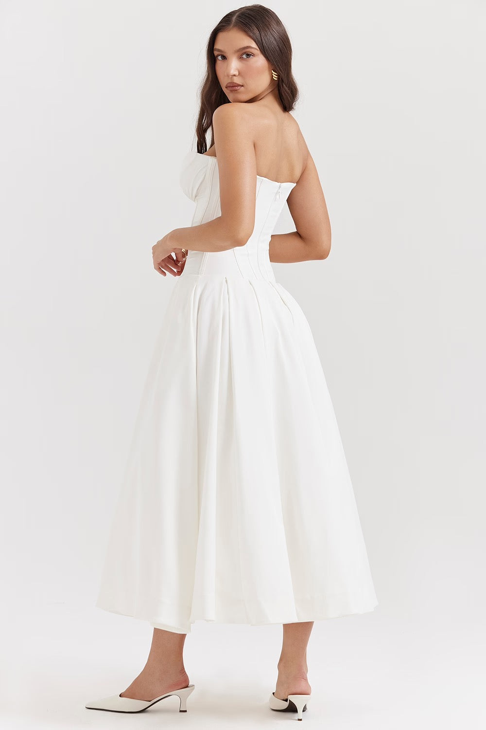Pleated Midi Dress – Occasion Gown for Weddings & Events