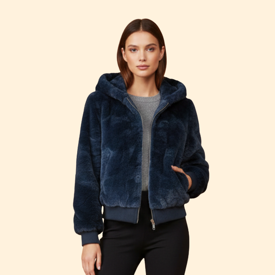 Faux Fur Bomber Jacket for Women – Cosy Layer for Casual Outings, Winter Wear