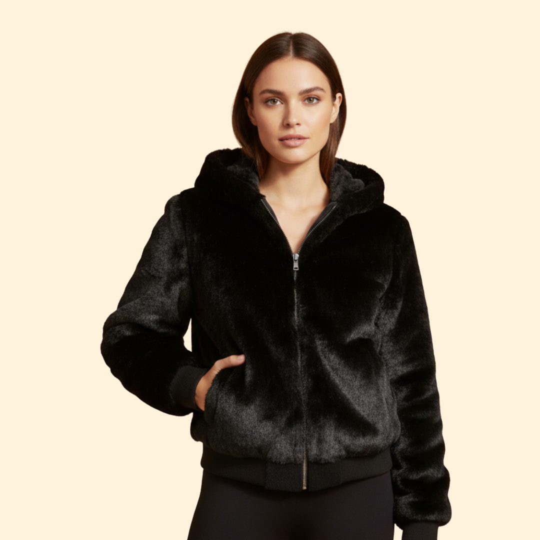 Faux Fur Bomber Jacket for Women – Cosy Layer for Casual Outings, Winter Wear