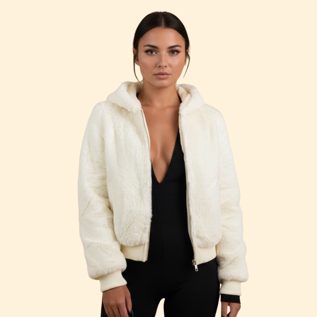 Faux Fur Bomber Jacket for Women – Cosy Layer for Casual Outings, Winter Wear