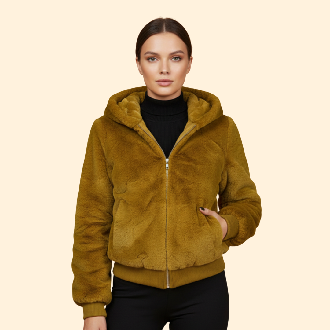 Faux Fur Bomber Jacket for Women – Cosy Layer for Casual Outings, Winter Wear