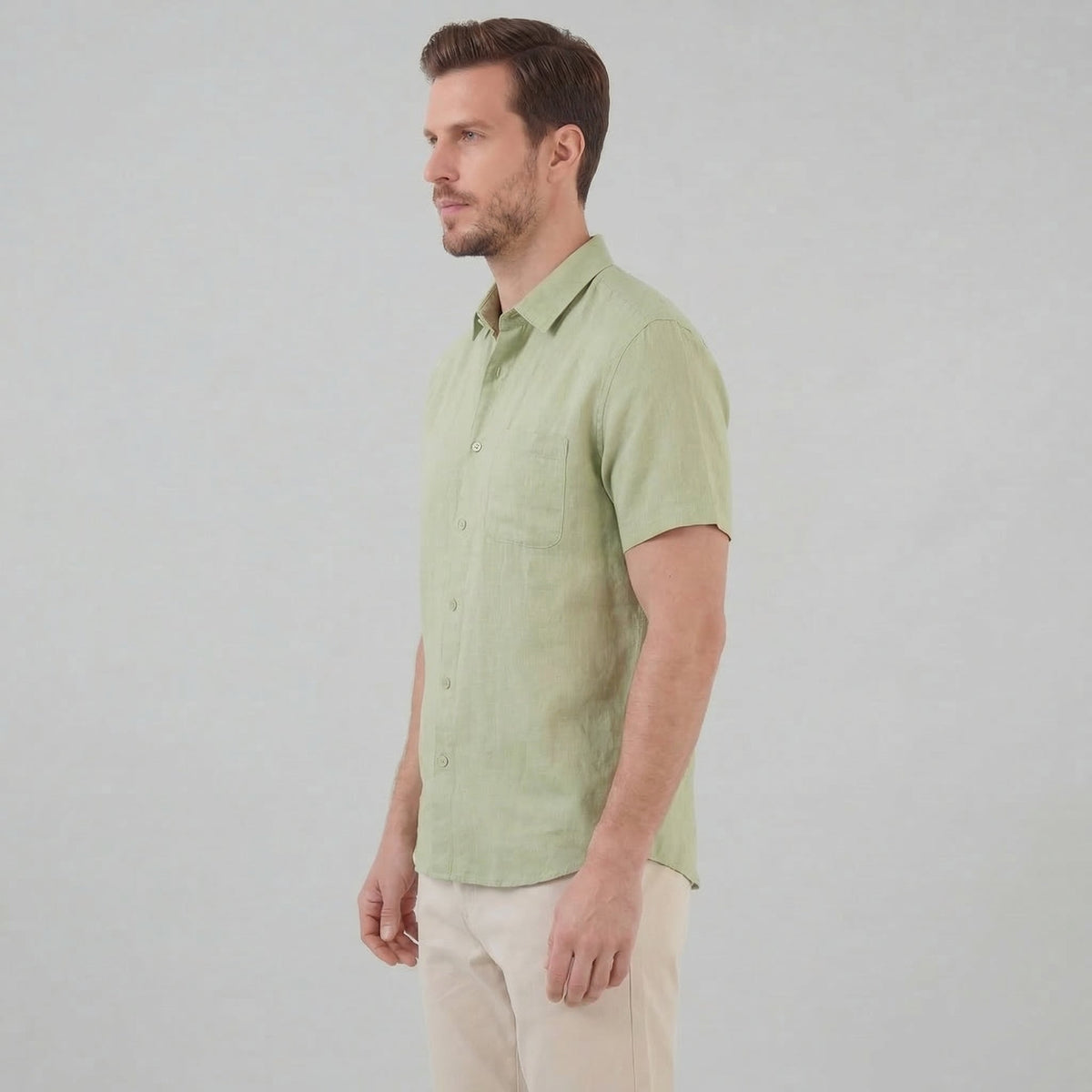 Linen Short Sleeve Shirt for Men - Casual Summer Wear in Lightweight Fabric