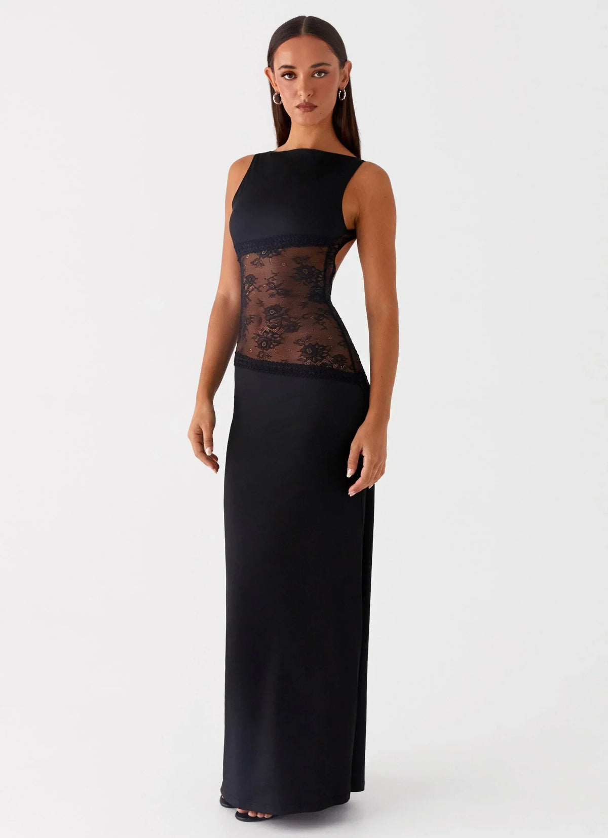 Lace Open Back Maxi Dress Women UK – Evening Gown, Wedding Guest Formal Occasion