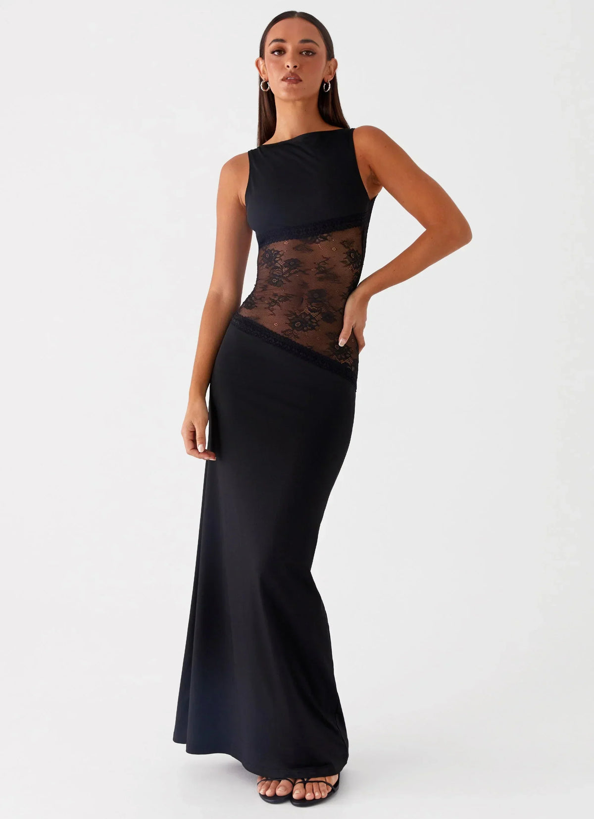 Lace Open Back Maxi Dress Women UK – Evening Gown, Wedding Guest Formal Occasion