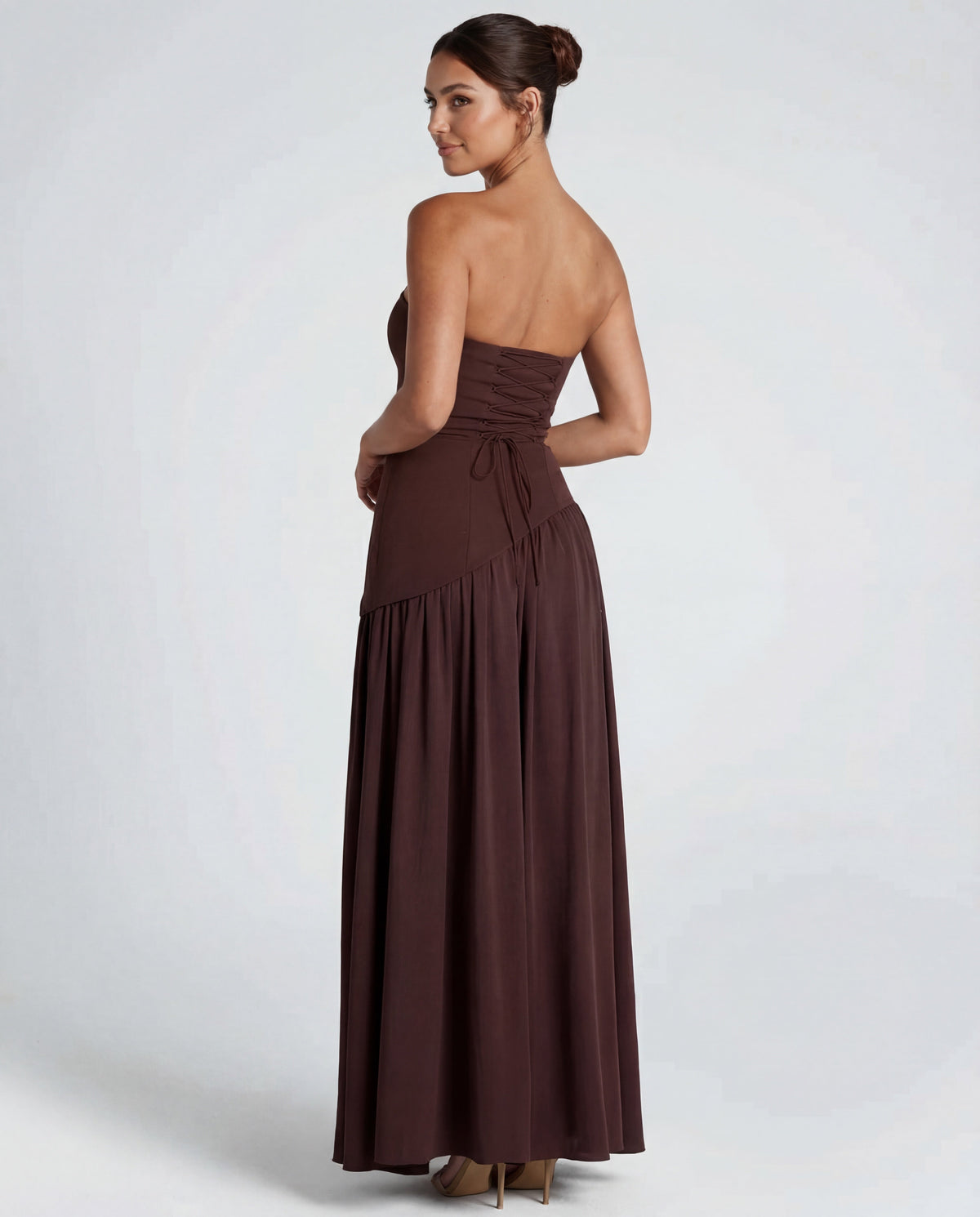 Thigh-High Split Strapless Maxi Dress Women UK – Evening Events, Party Wear