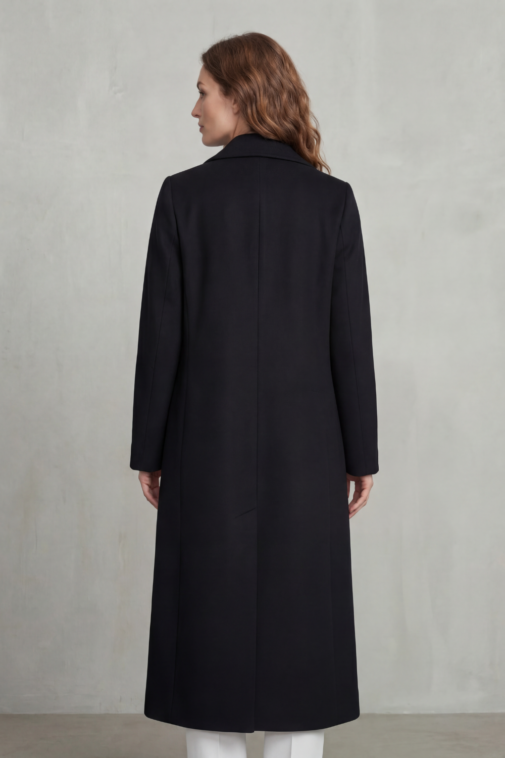 Women's Wool Blend Double-Breasted Coat – Smart Casual, Office Wear