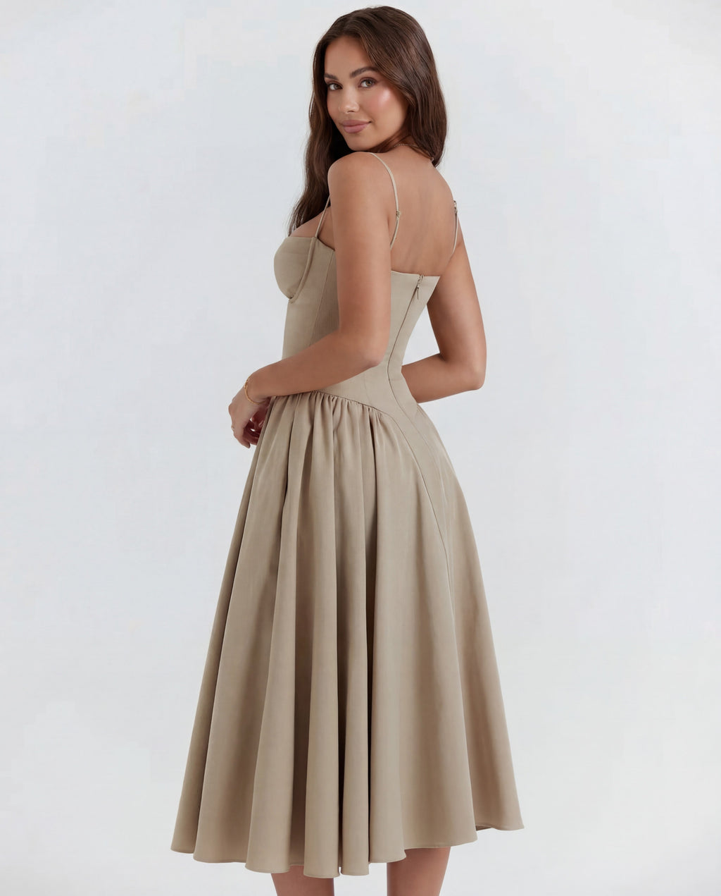 Cotton Midi Dress – Occasion Gown for Weddings & Events