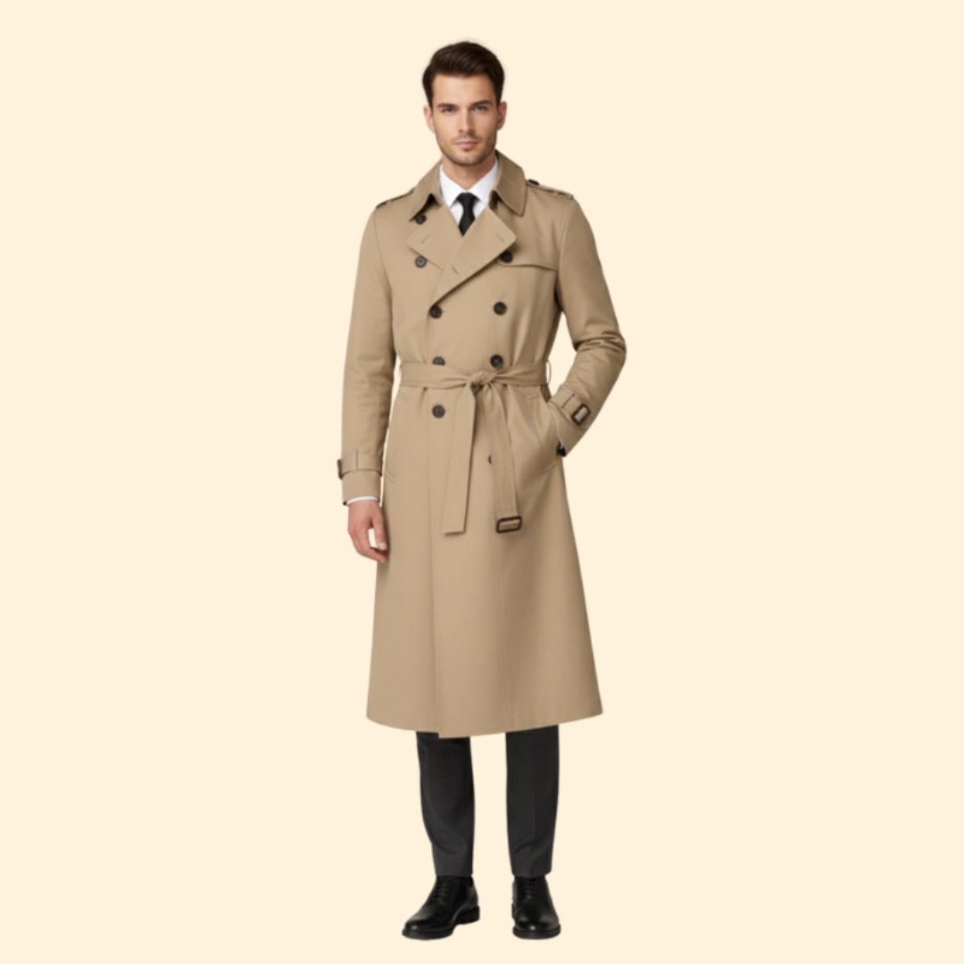 Men's Classic Trench Coat – Stylish Outerwear for Office, Casual Wear