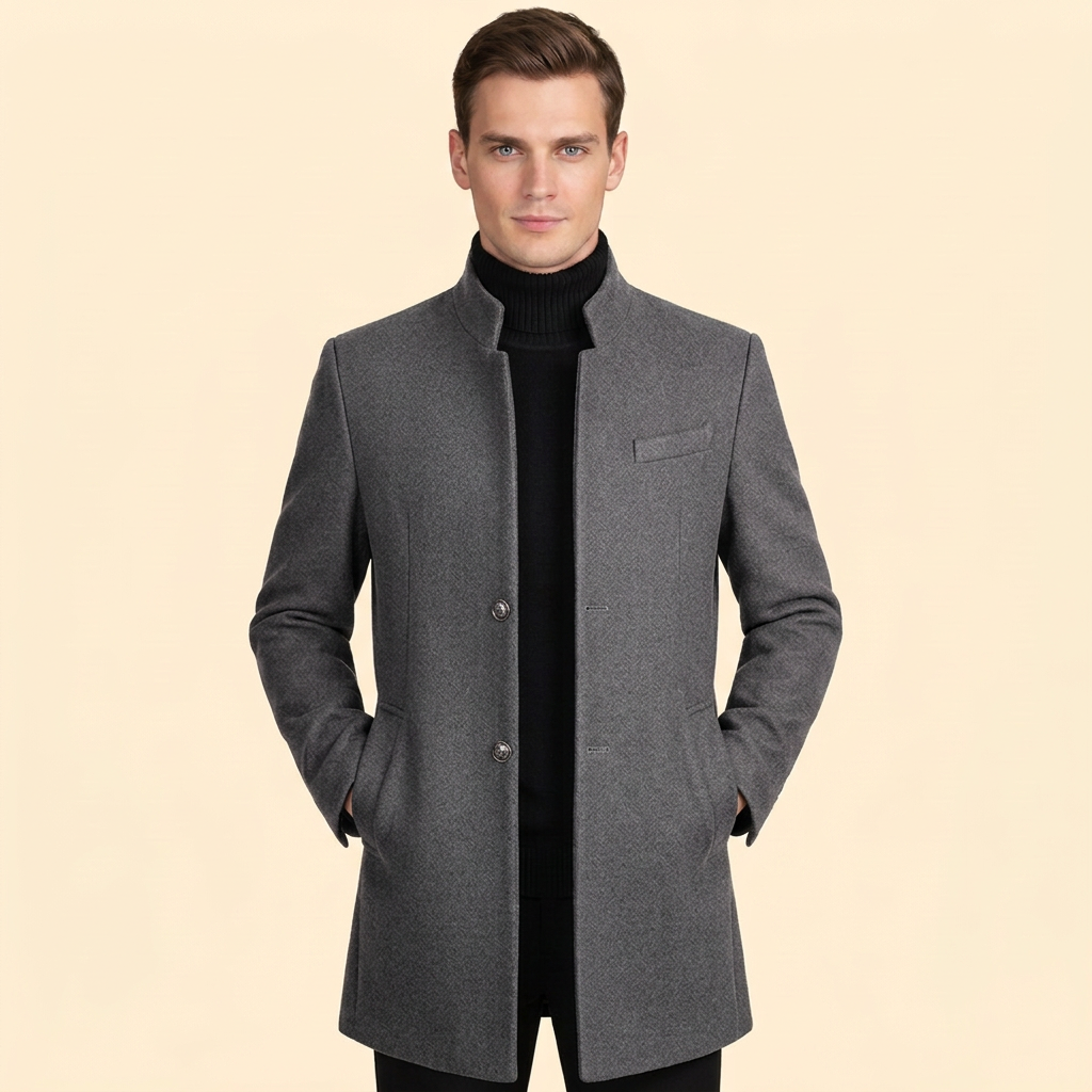 Men’s Coat Stand Collar – Casual Wear, Office Attire