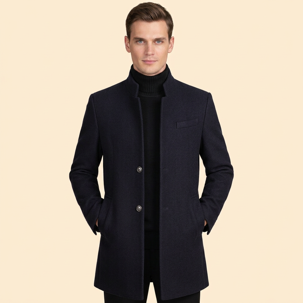Men’s Coat Stand Collar – Casual Wear, Office Attire
