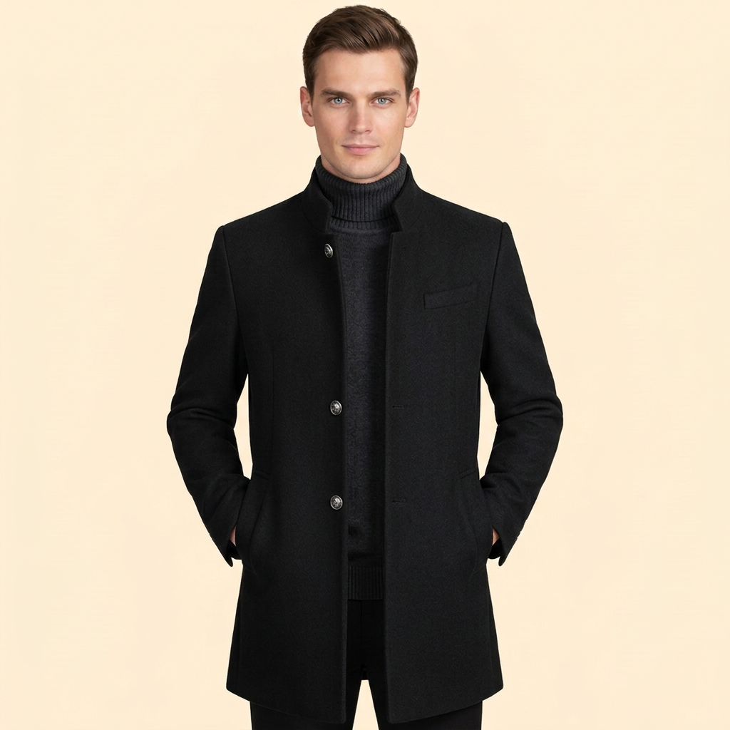 Men’s Coat Stand Collar – Casual Wear, Office Attire