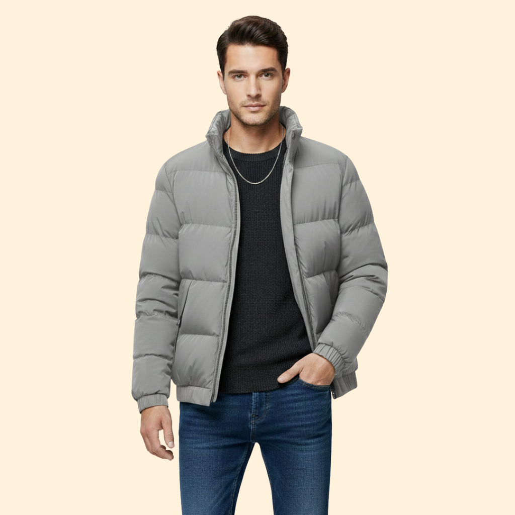 Men's Insulated Puffer Jacket – Casual Wear, Outdoor Activities