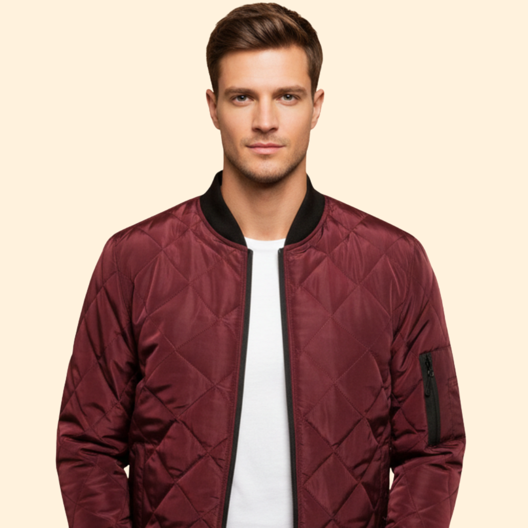 Men’s Quilted Bomber Jacket – Casual Wear, Everyday Use