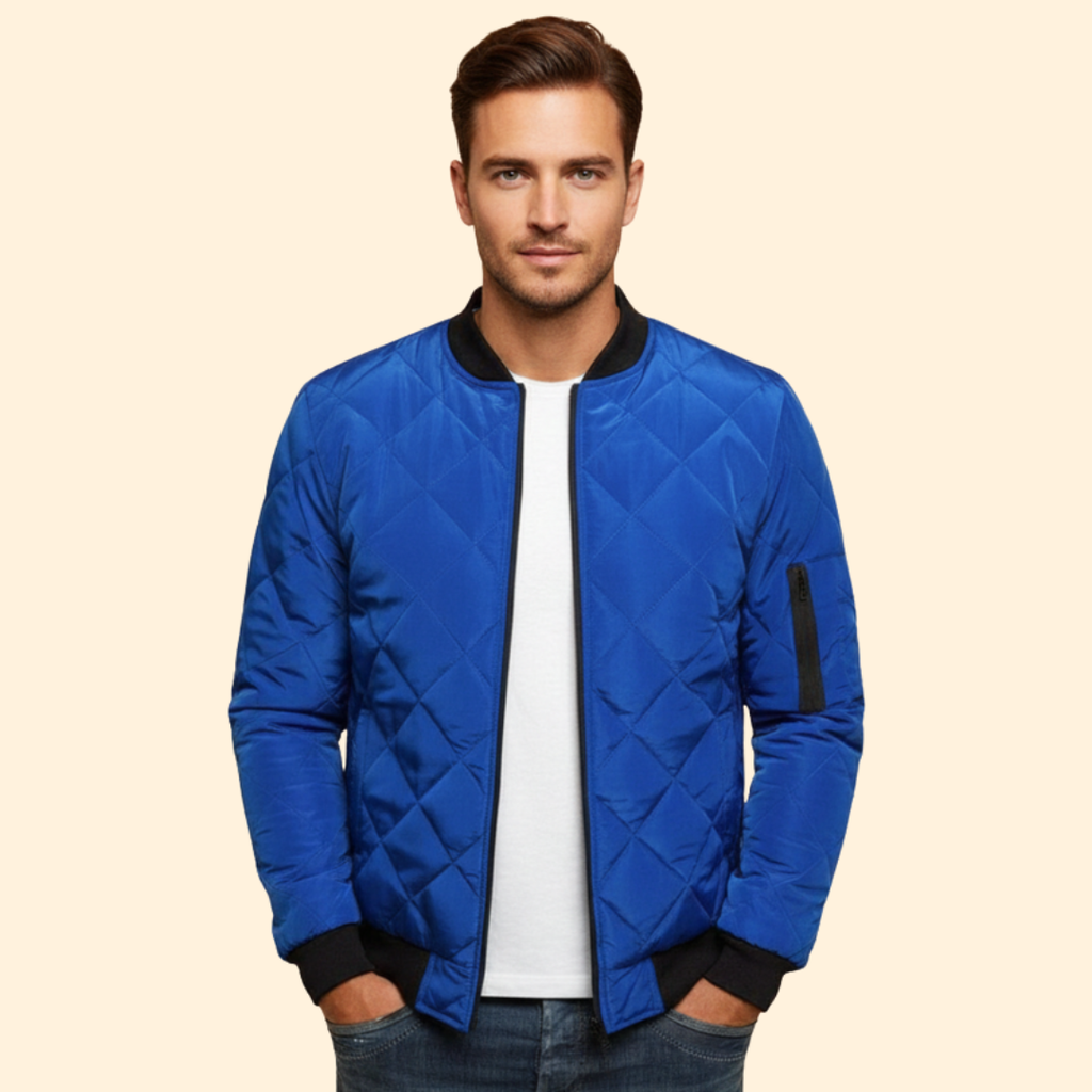 Men’s Quilted Bomber Jacket – Casual Wear, Everyday Use
