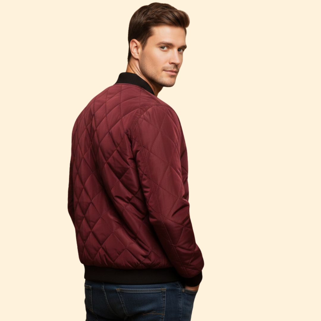 Men’s Quilted Bomber Jacket – Casual Wear, Everyday Use