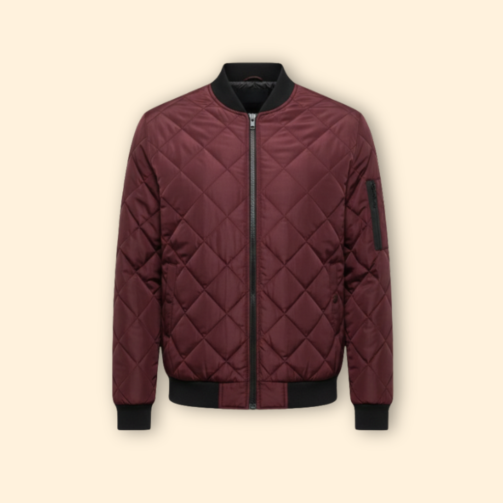 Men’s Quilted Bomber Jacket – Casual Wear, Everyday Use