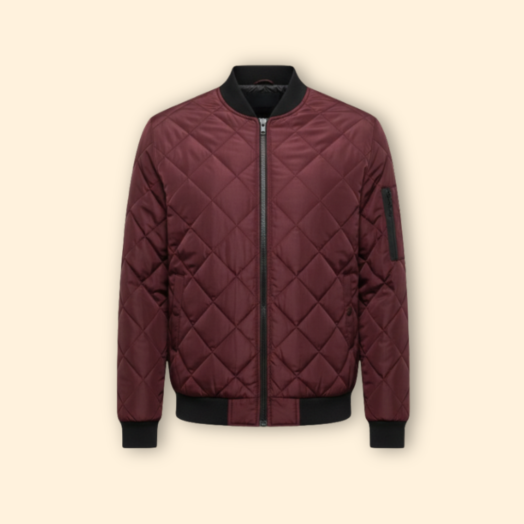 Men’s Quilted Bomber Jacket – Casual Wear, Everyday Use
