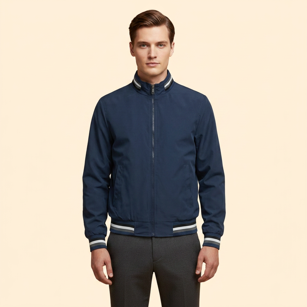 Men's Zipped Bomber Jacket – Casual Wear, Stylish Layering