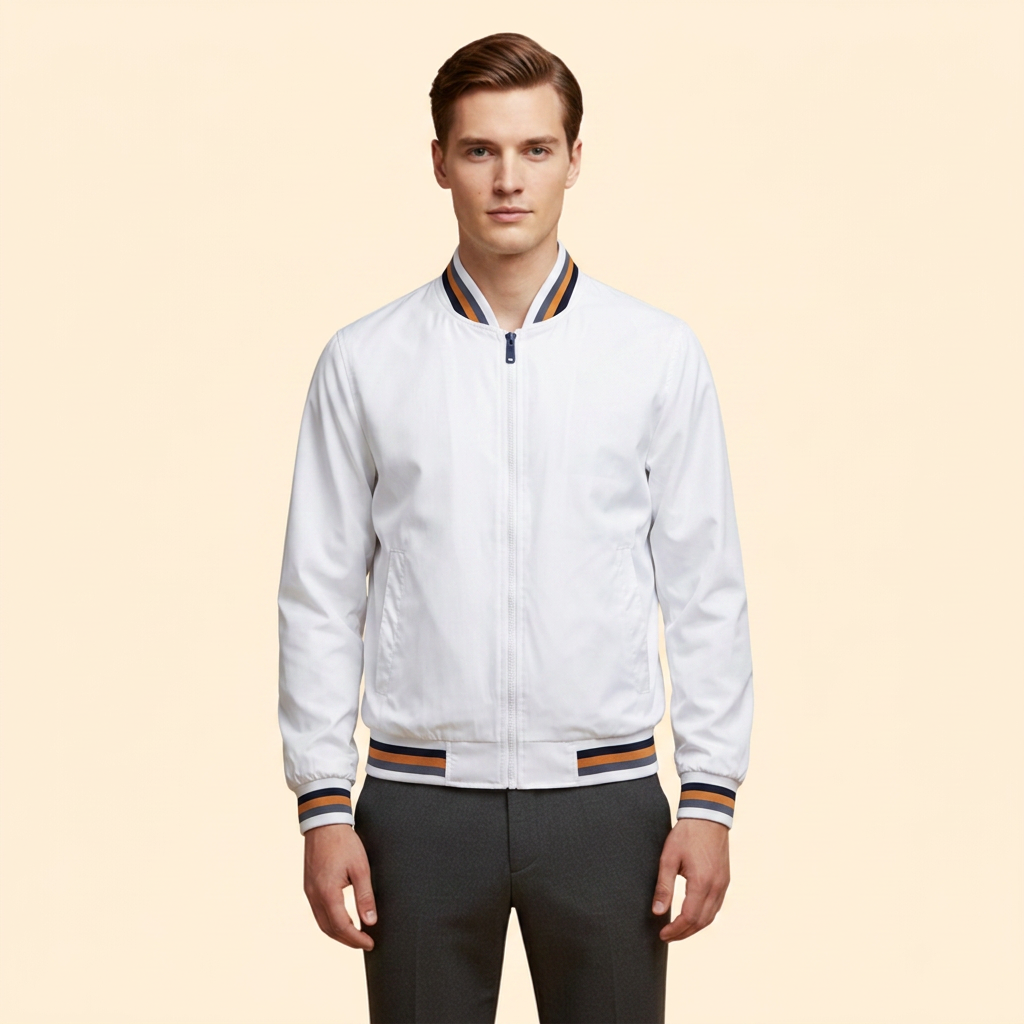 Men's Zipped Bomber Jacket – Casual Wear, Stylish Layering