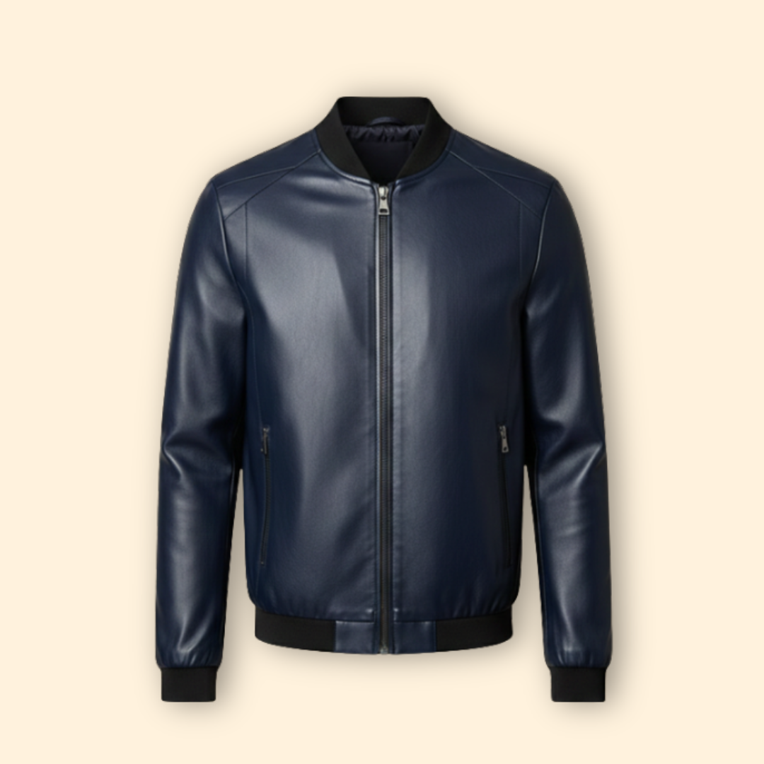Men’s Leather Bomber Jacket – Casual Wear, Everyday Style