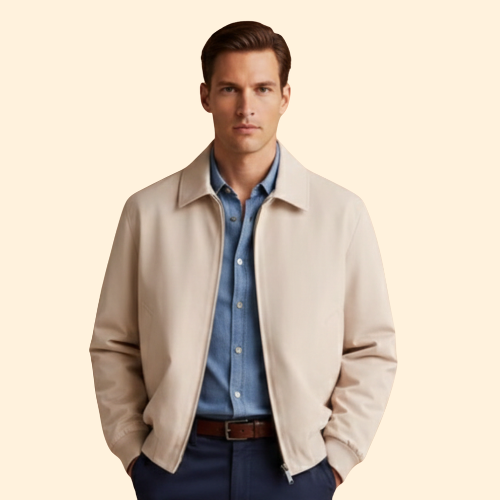 Men's Bomber Jacket with Zipper – Casual Wear, Everyday Style