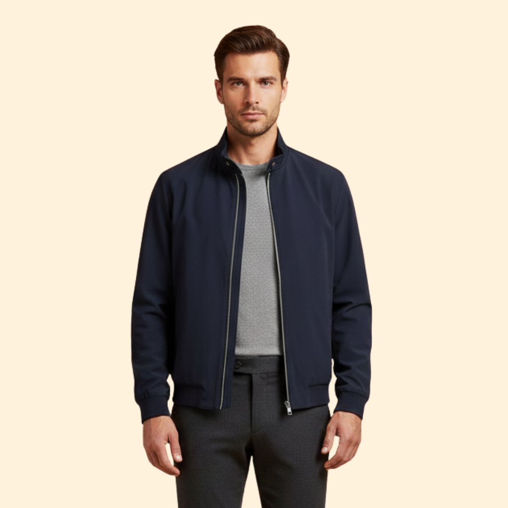 Men's Bomber Jacket with Stand Collar – Casual Wear, Everyday Style