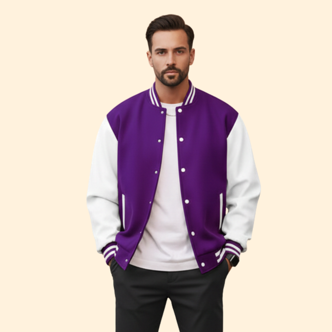 Men's Varsity Bomber Jacket – Casual Wear, Sports Outfits