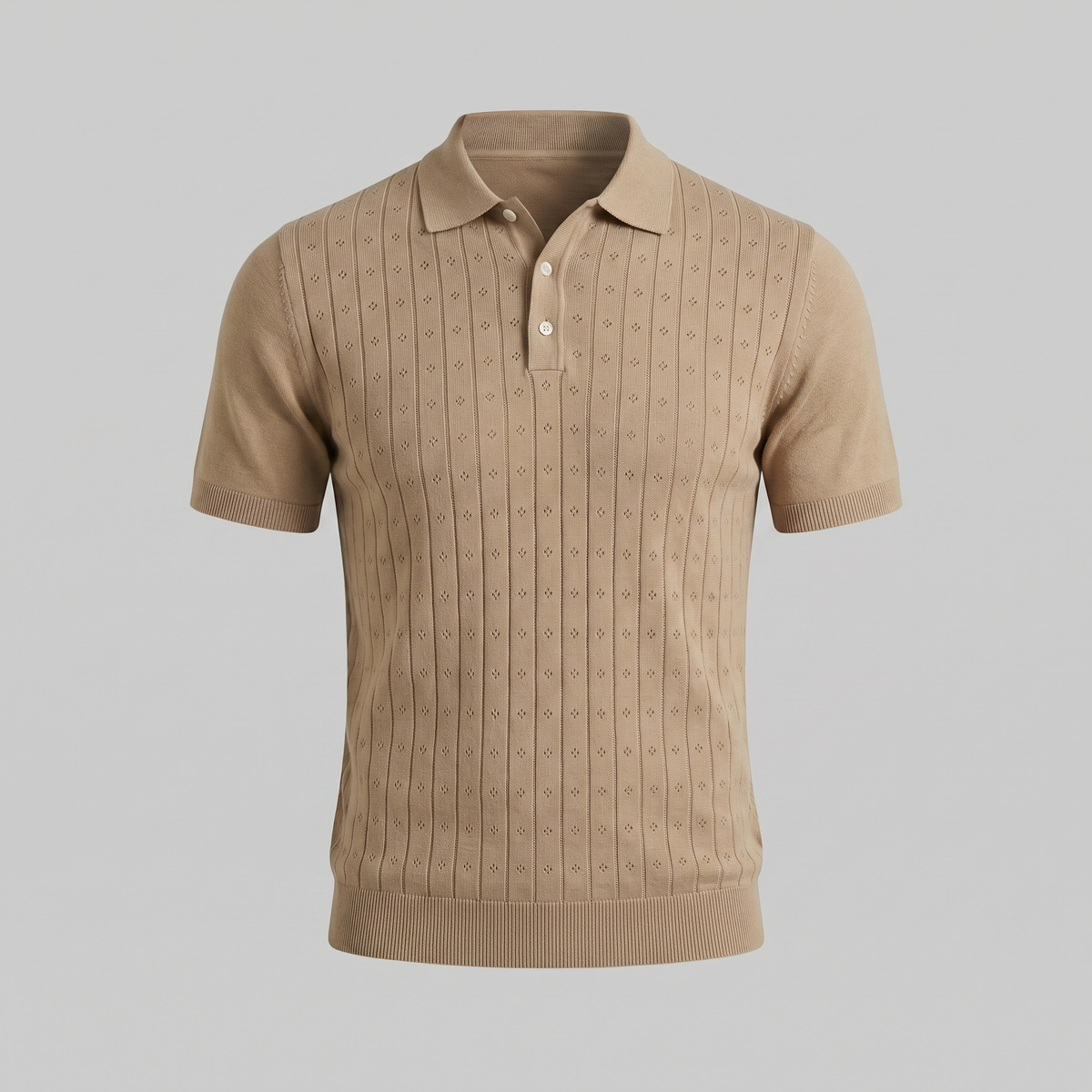 Men's Casual Polo Shirt - Short-Sleeved Cotton Blend for Everyday Wear