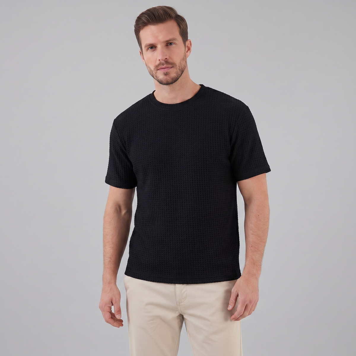 Men's Casual Structured Cotton T-Shirt for Summer Wear