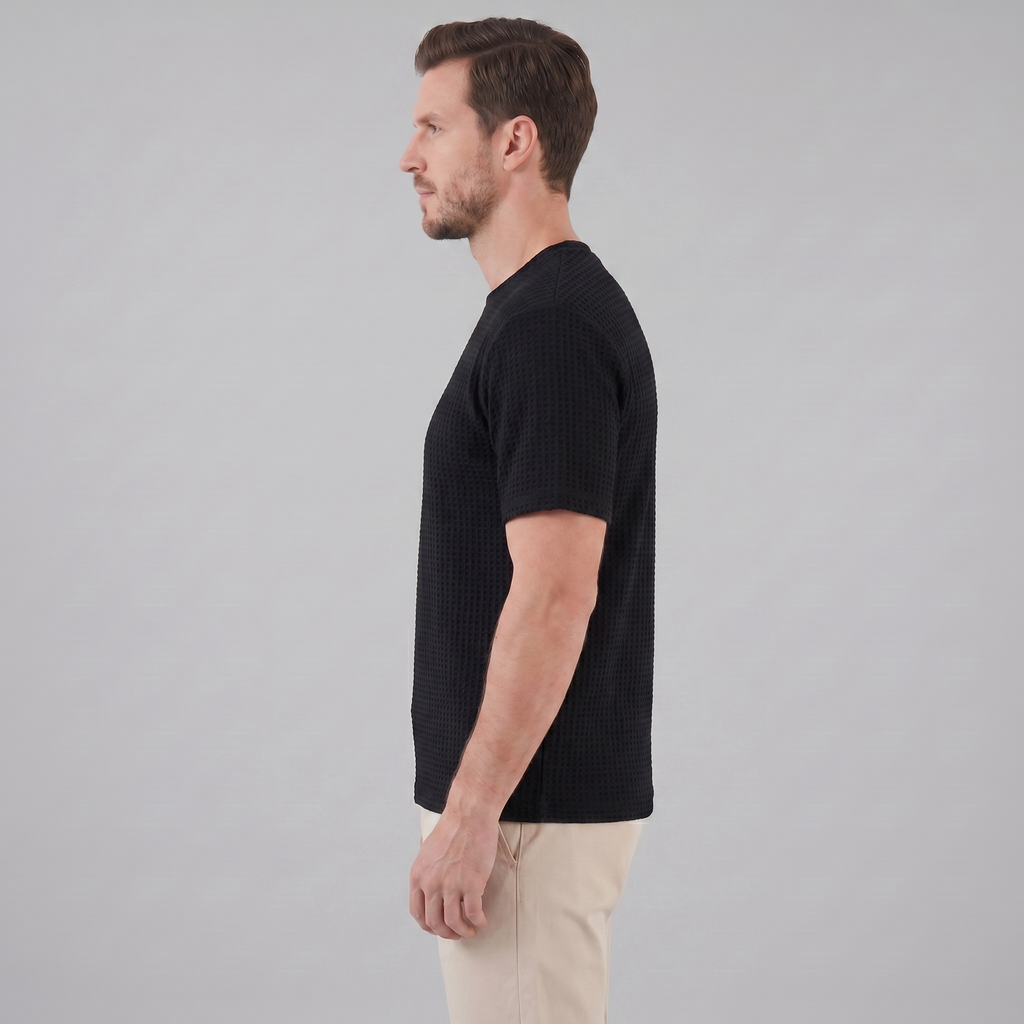 Men's Casual Structured Cotton T-Shirt for Summer Wear