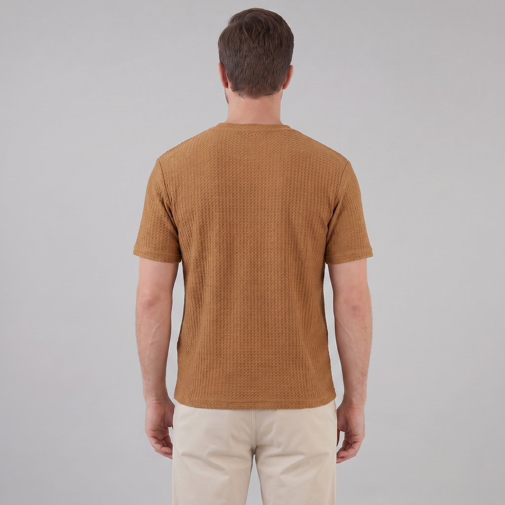Men's Casual Structured Cotton T-Shirt for Summer Wear