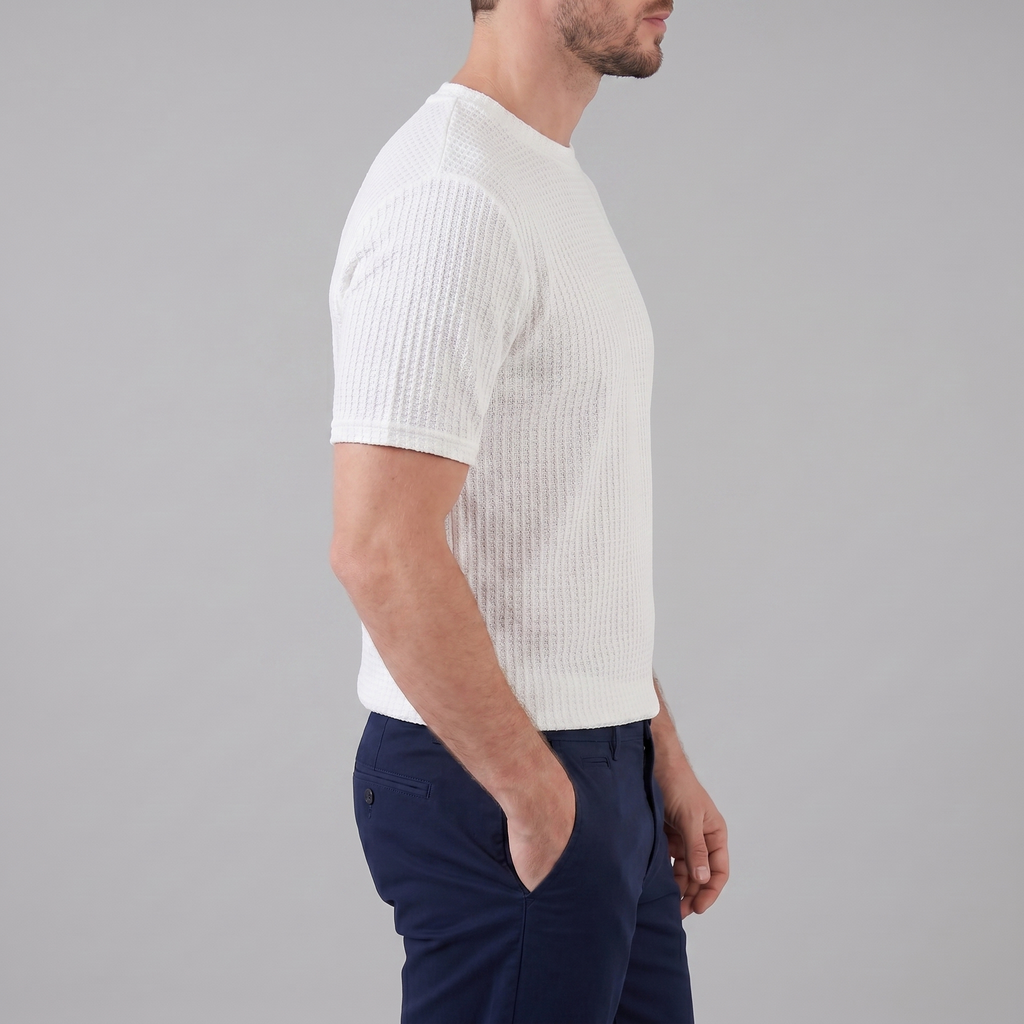 Men's Casual Structured Cotton T-Shirt for Summer Wear