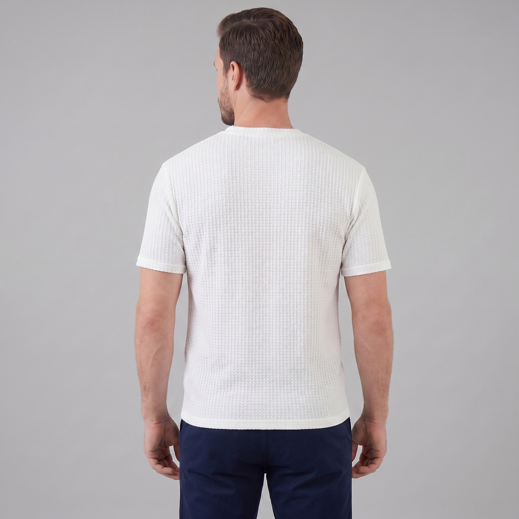 Men's Casual Structured Cotton T-Shirt for Summer Wear