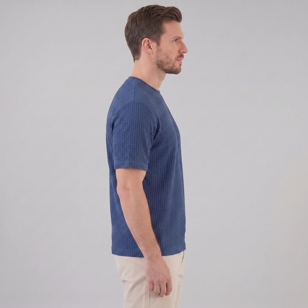 Men's Casual Structured Cotton T-Shirt for Summer Wear