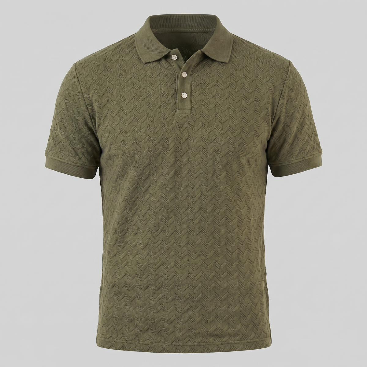Men's Chevron Knit Polo Shirt - Comfortable Casual Wear for Everyday Style