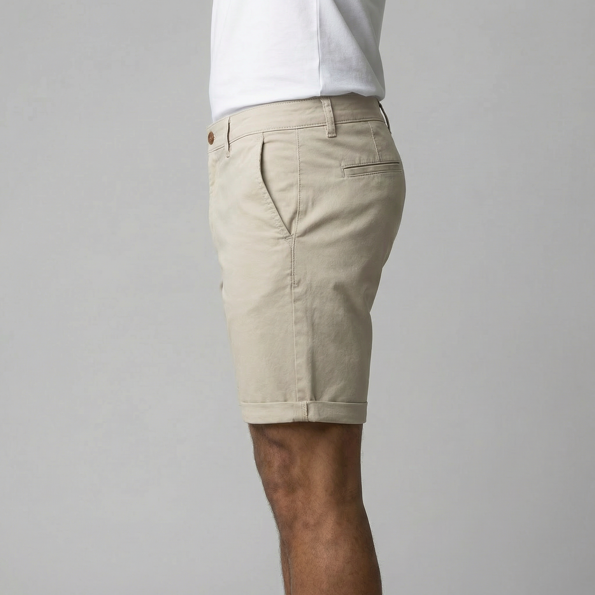 Men's Chino Shorts - Cotton Blend - Classic Fit - Casual Summer Wear