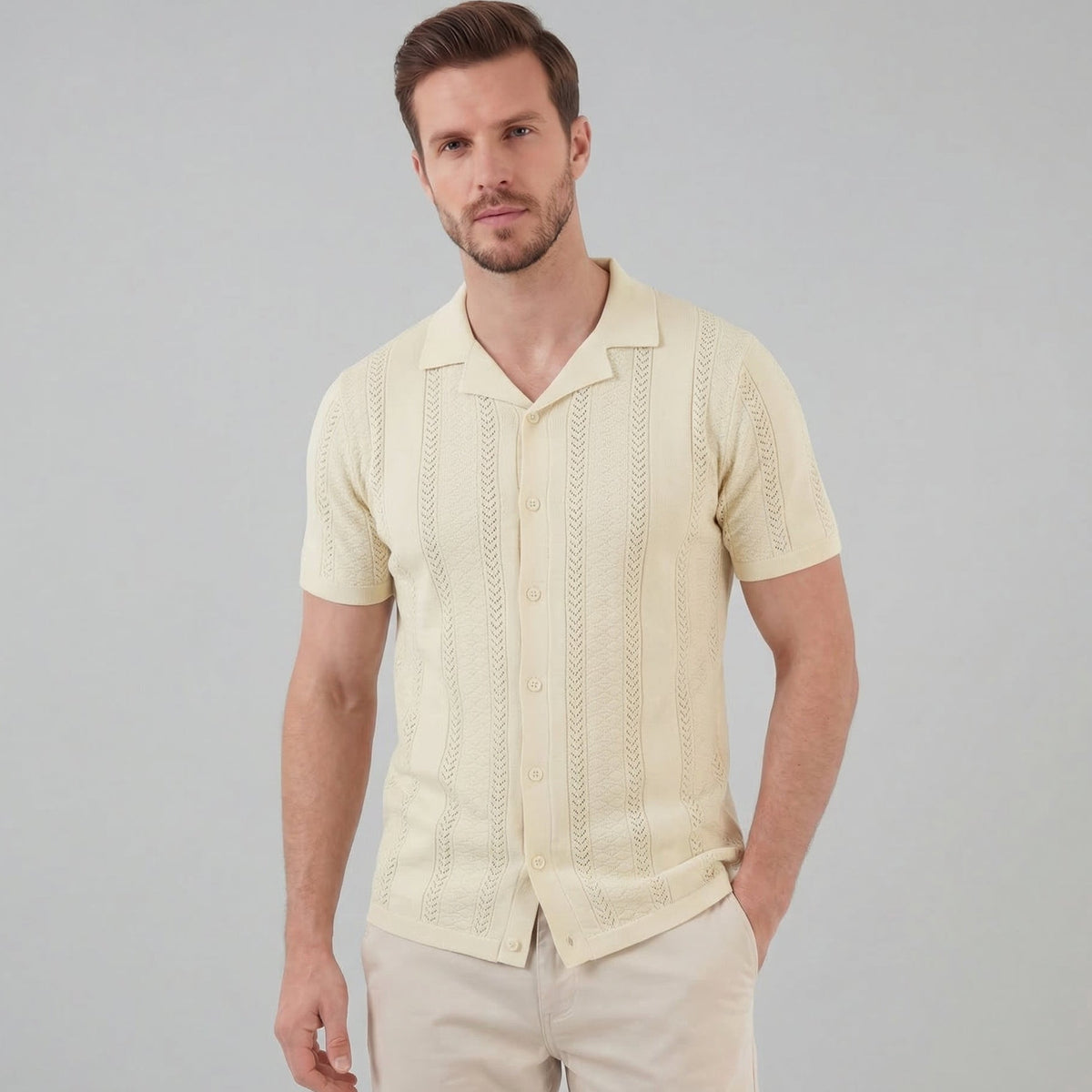 Men's Cotton Short Sleeve Summer Shirt for Casual Wear
