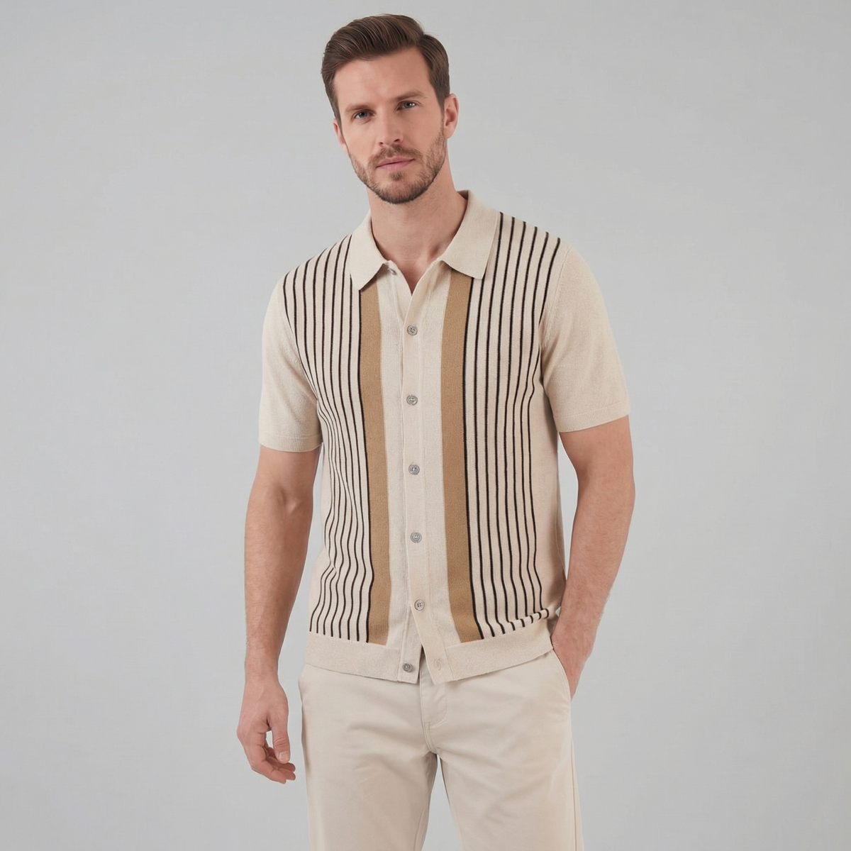 Men's Lightweight Cotton Short Sleeve Beach Shirt for Summer Casual Wear