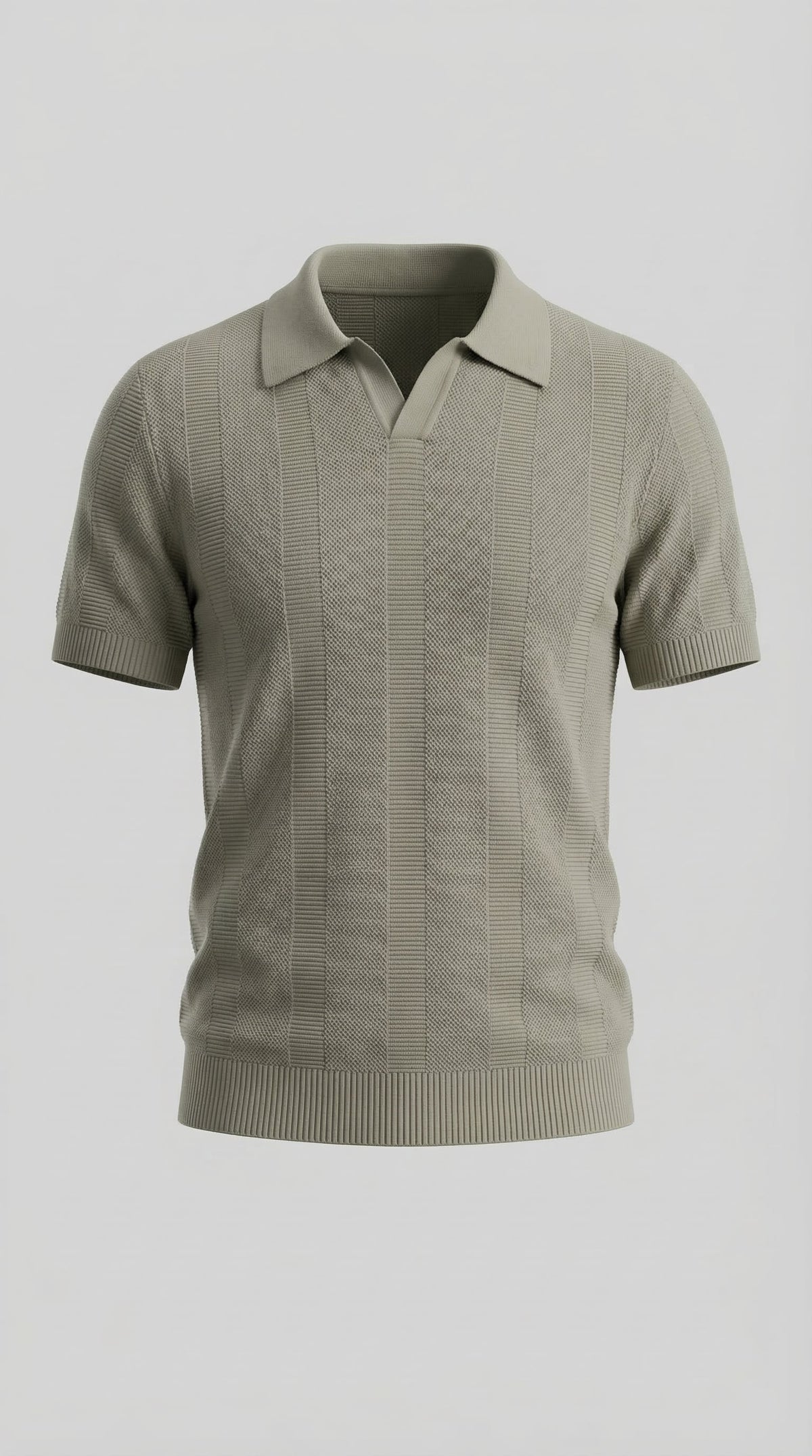 Men's Short Sleeve Knit Polo Shirt - Modern Design for Casual Wear