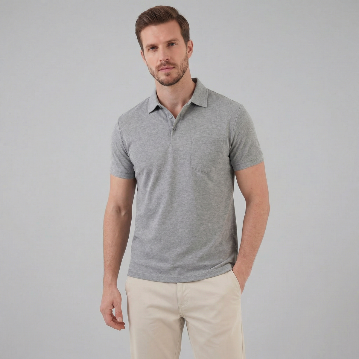 Men's Short Sleeve Polo Shirt - Lightweight Cotton - Casual Summer Wear