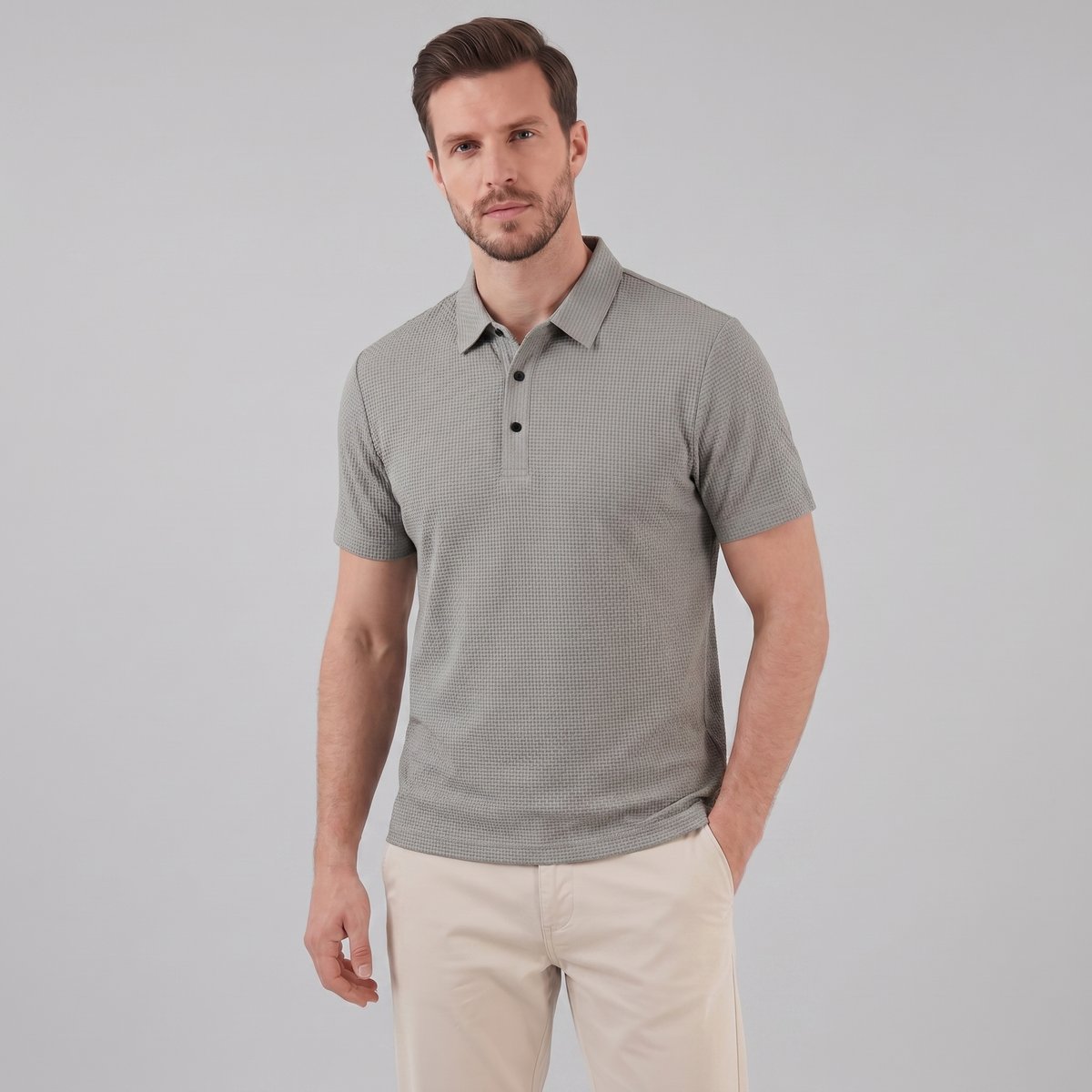 Men's Structured Cotton Polo Shirt for Casual and Business Wear