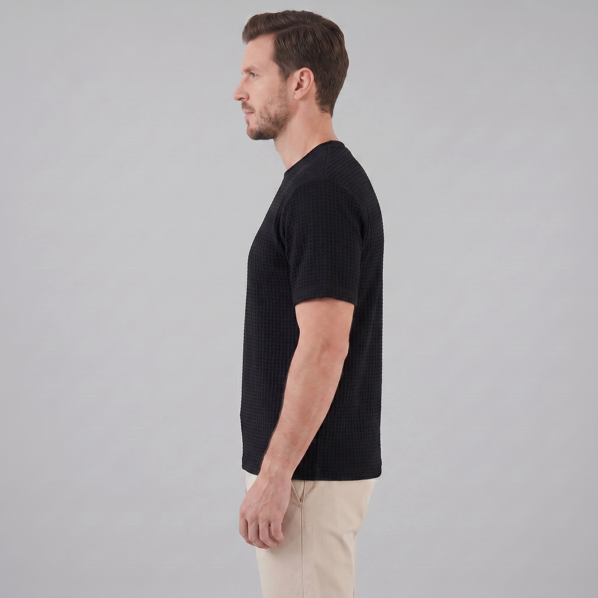 Men's Structured Cotton T-Shirt for Summer Casual Wear