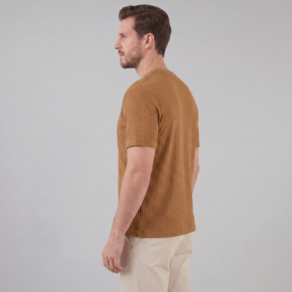 Men's Structured Cotton T-Shirt for Summer Casual Wear