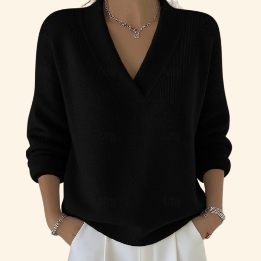 Elegant Jumper with V-Neck and Soft Knit – Casual Wear, Everyday Style