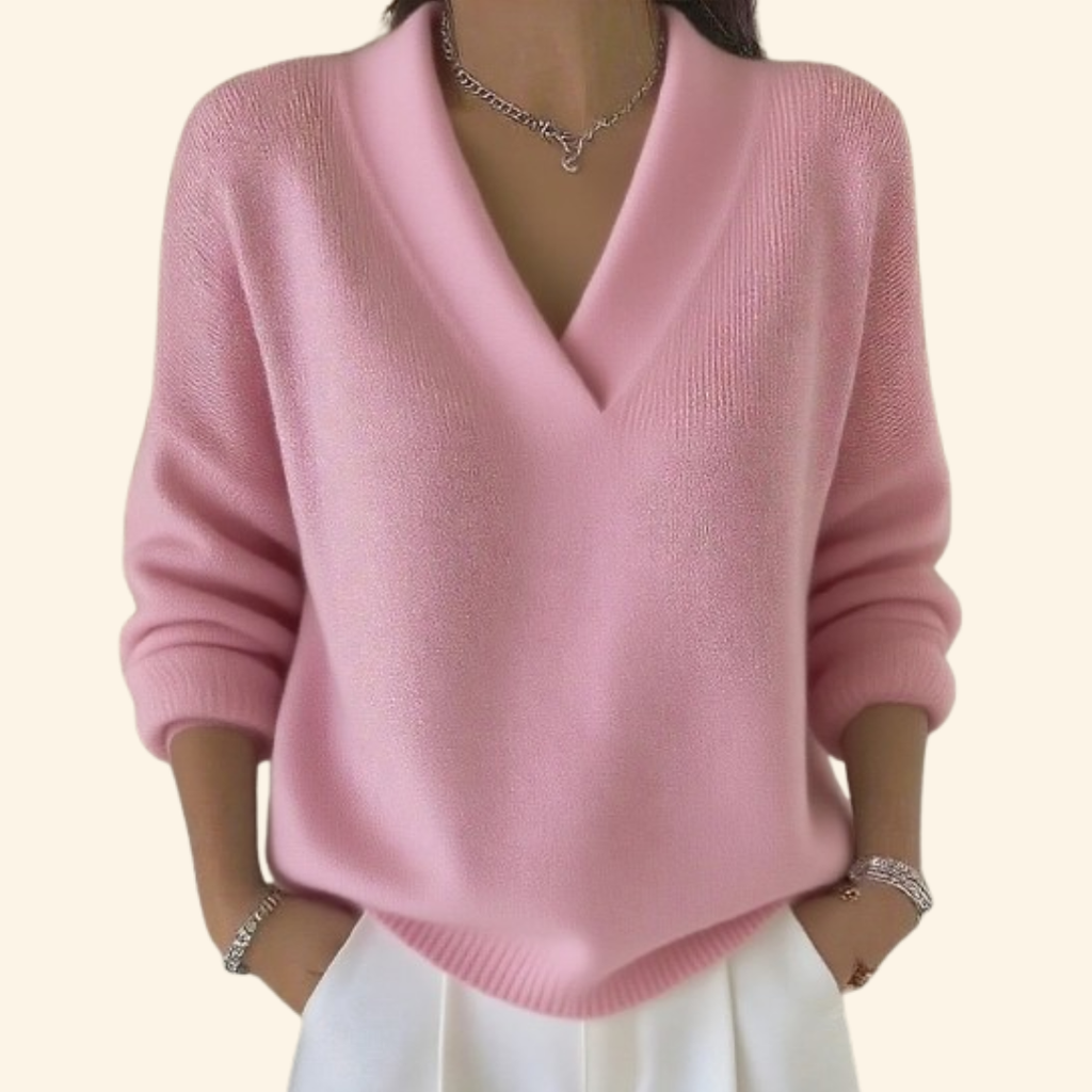 Elegant Jumper with V-Neck and Soft Knit – Casual Wear, Everyday Style
