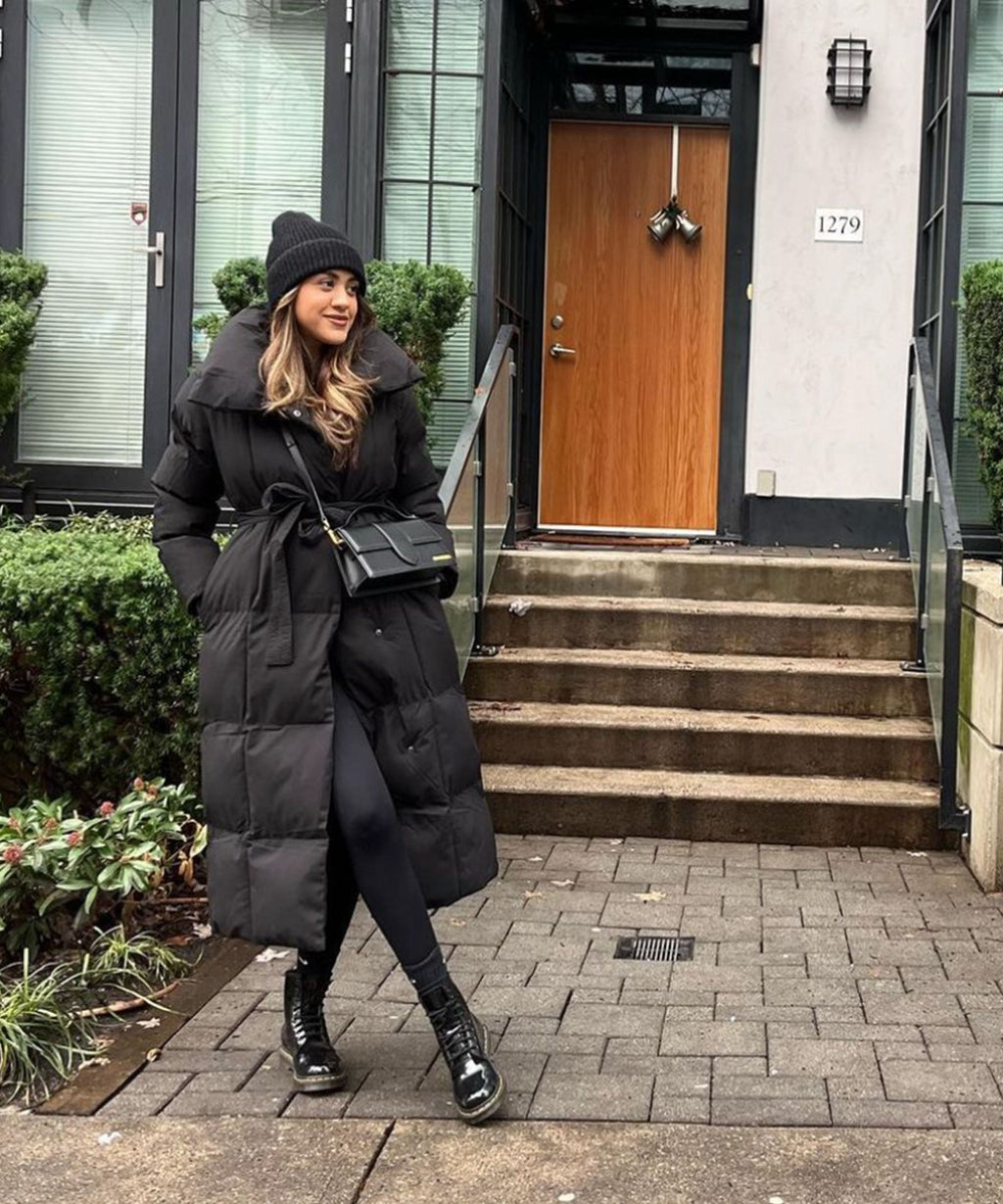 Long Quilted Winter Coat in Black – Stylish Warmth for Everyday Wear, Casual Outings