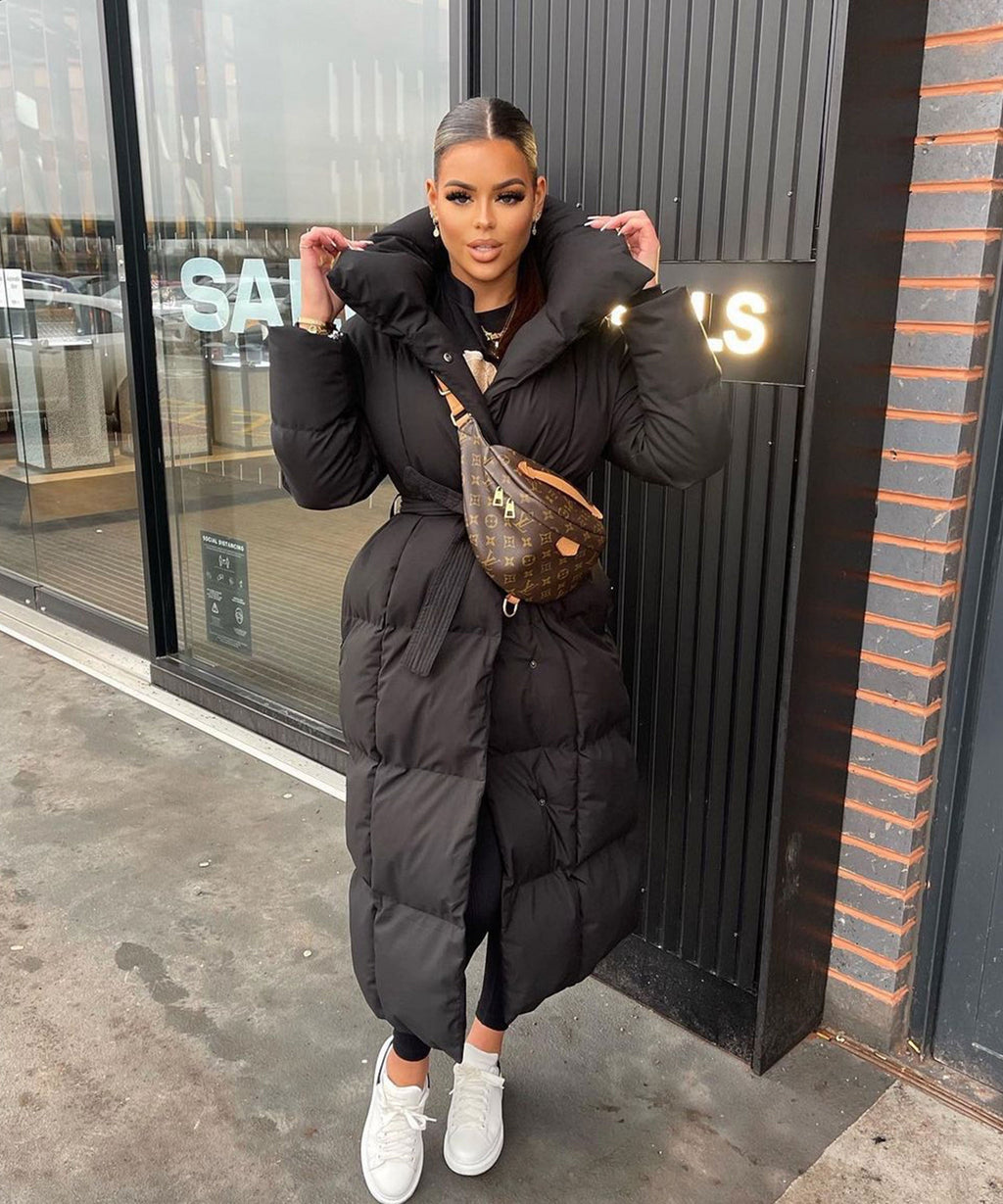 Long Quilted Winter Coat in Black – Stylish Warmth for Everyday Wear, Casual Outings