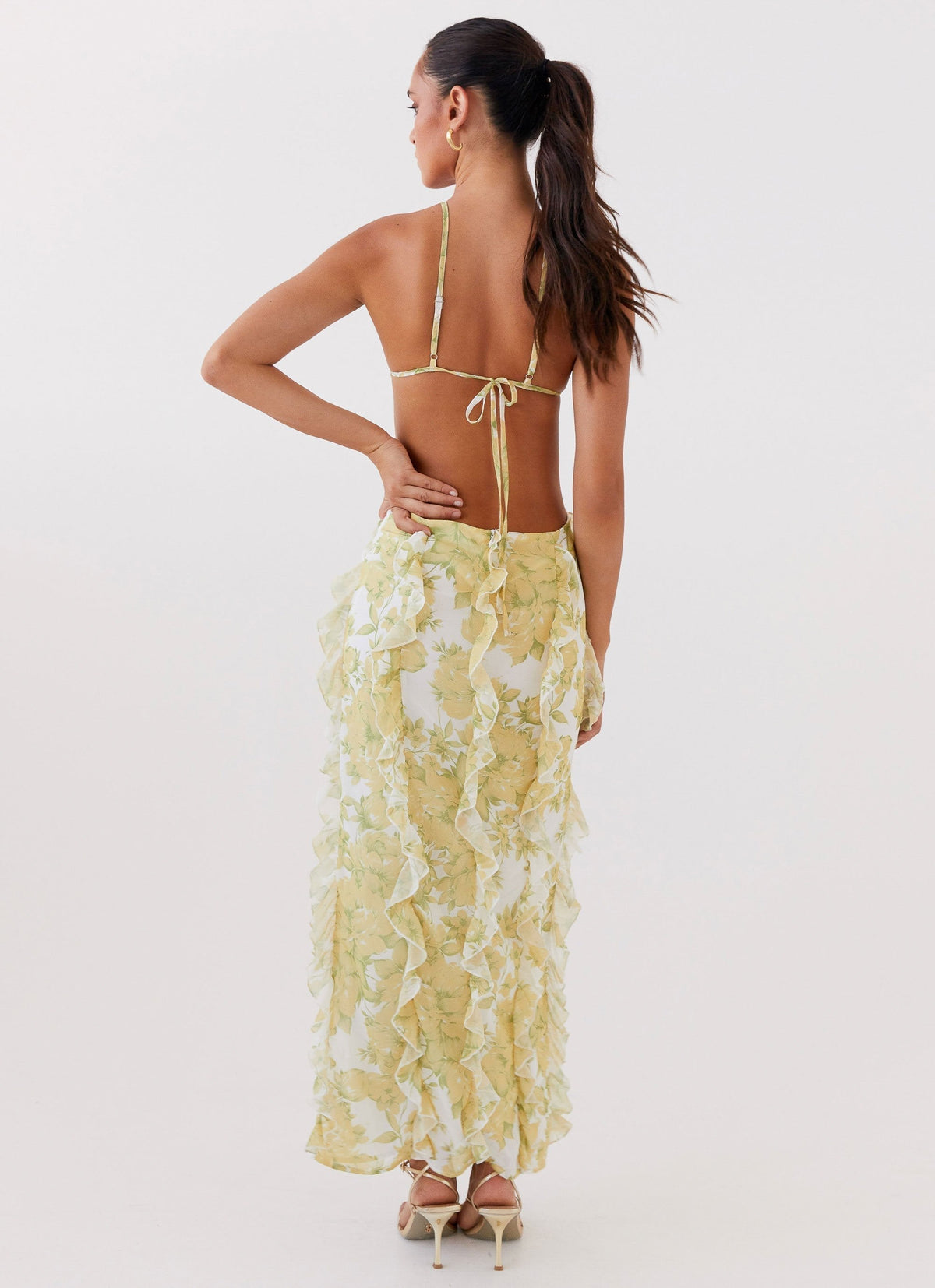 Floral Halter Maxi Dress – Occasion Gown for Weddings & Events